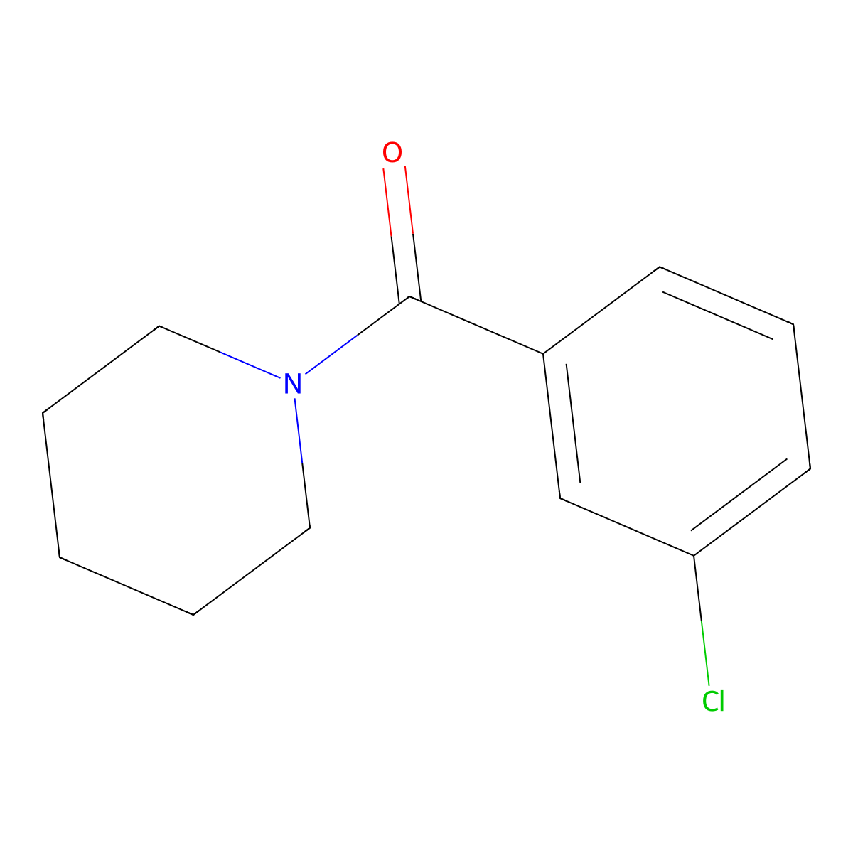 (3-Chlorophenyl)(piperidin-1-yl)methanone molecular structure, CAS 26163-39-3