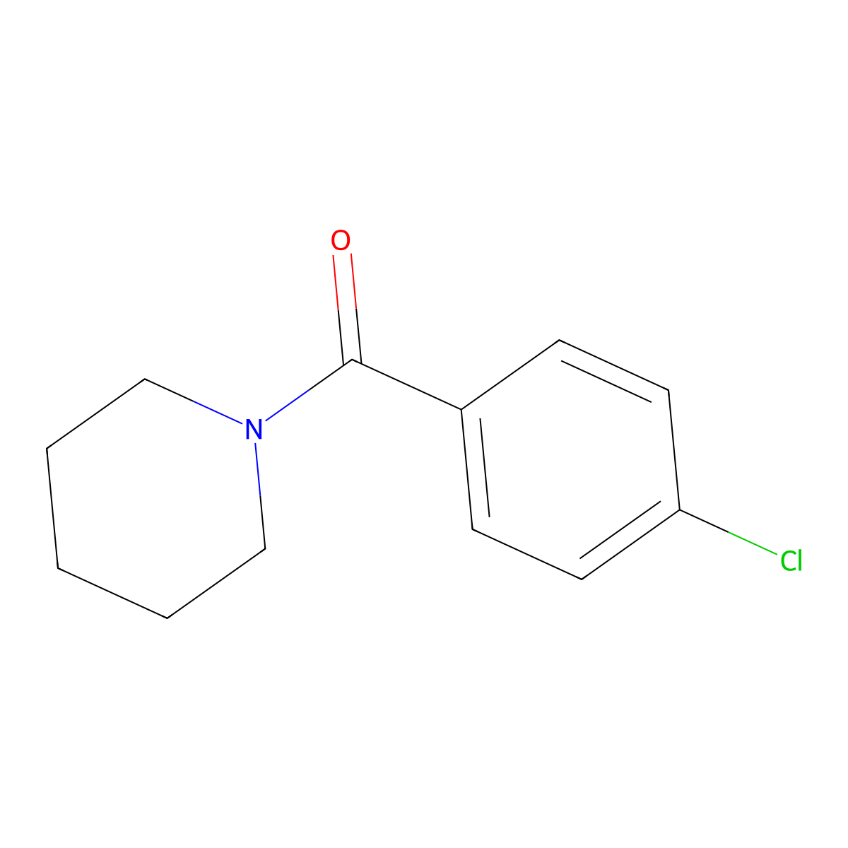 (4-Chlorophenyl)-1-piperidinylmethanone molecular structure, CAS 26163-40-6