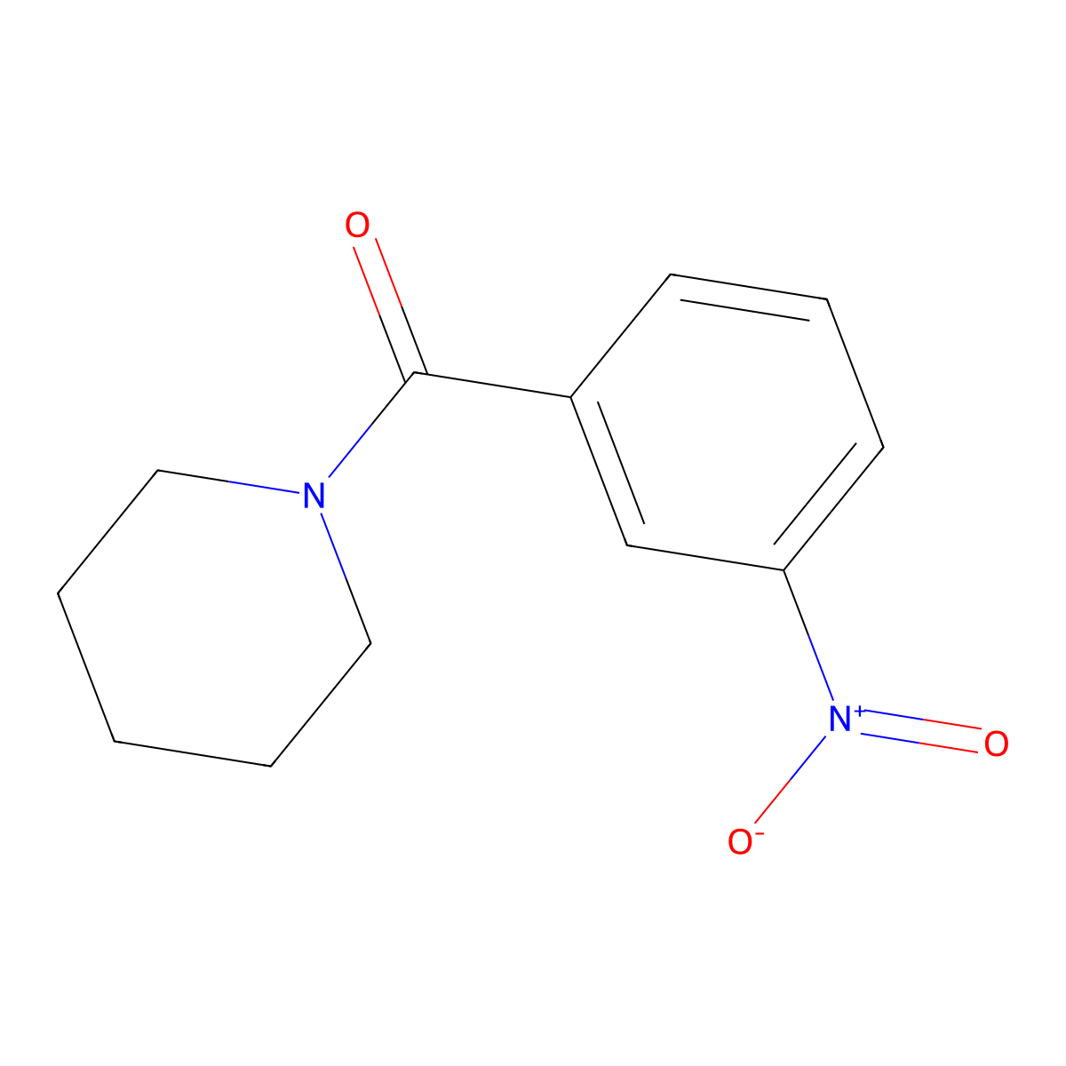 (3-Nitrophenyl)(piperidin-1-yl)methanone molecular structure, CAS 26163-45-1