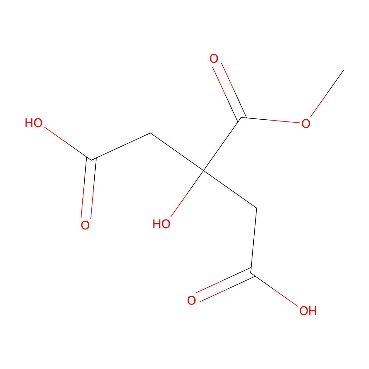 2-Hydroxy-1,2,3-propanetricarboxylic acid 2-methyl ester molecular structure, CAS 26163-65-5