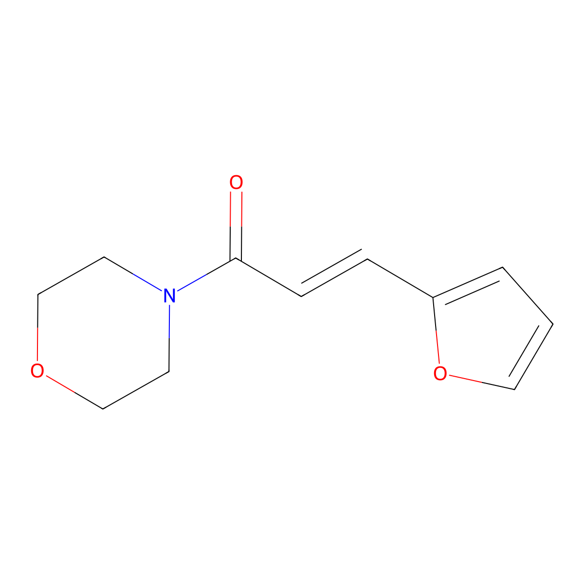 2-Propen-1-one, 3-(2-furanyl)-1-(4-morpholinyl)- molecular structure, CAS 26163-74-6