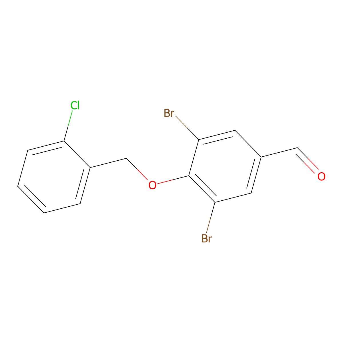 3,5-Dibromo-4-[(2-chlorobenzyl)oxy]benzaldehyde molecular structure, CAS 261633-40-3