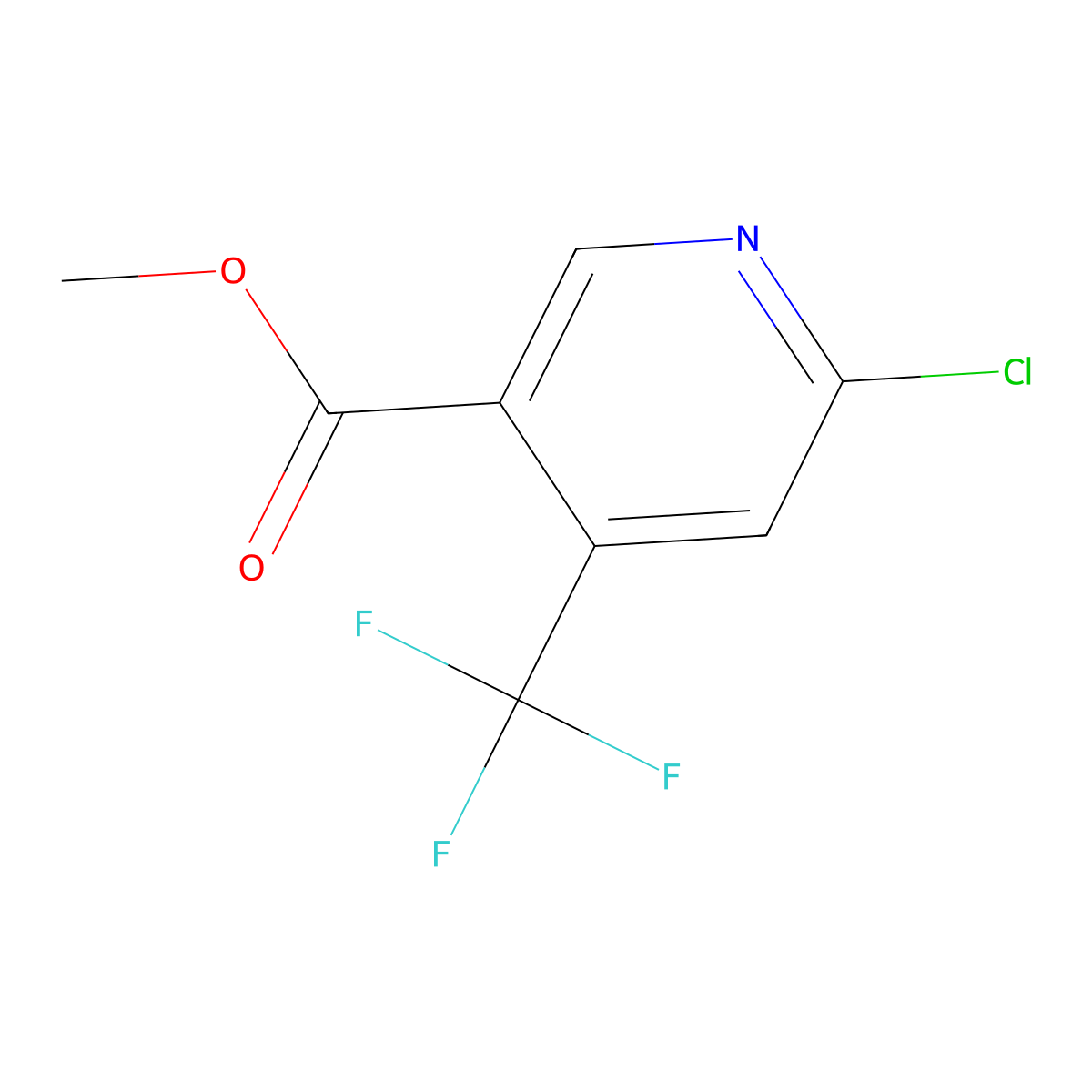 Methyl 6-chloro-4-(trifluoromethyl)nicotinate molecular structure, CAS 261635-79-4