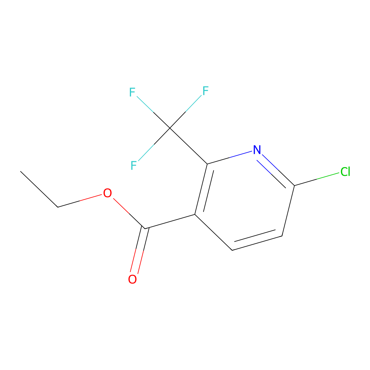 Ethyl 6-chloro-2-(trifluoromethyl)nicotinate molecular structure, CAS 261635-82-9