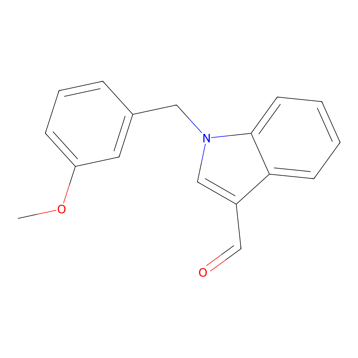 1-(3-methoxybenzyl)-1H-indole-3-carbaldehyde molecular structure, CAS 261637-72-3