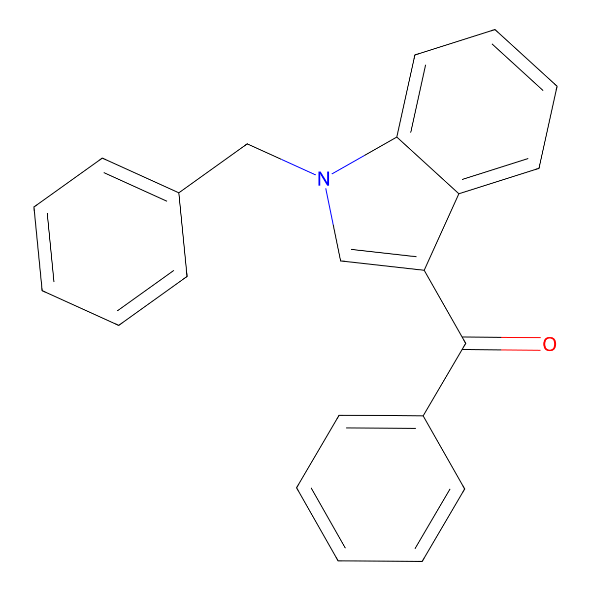 Phenyl[1-(phenylmethyl)-1H-indol-3-yl]methanone molecular structure, CAS 261637-73-4