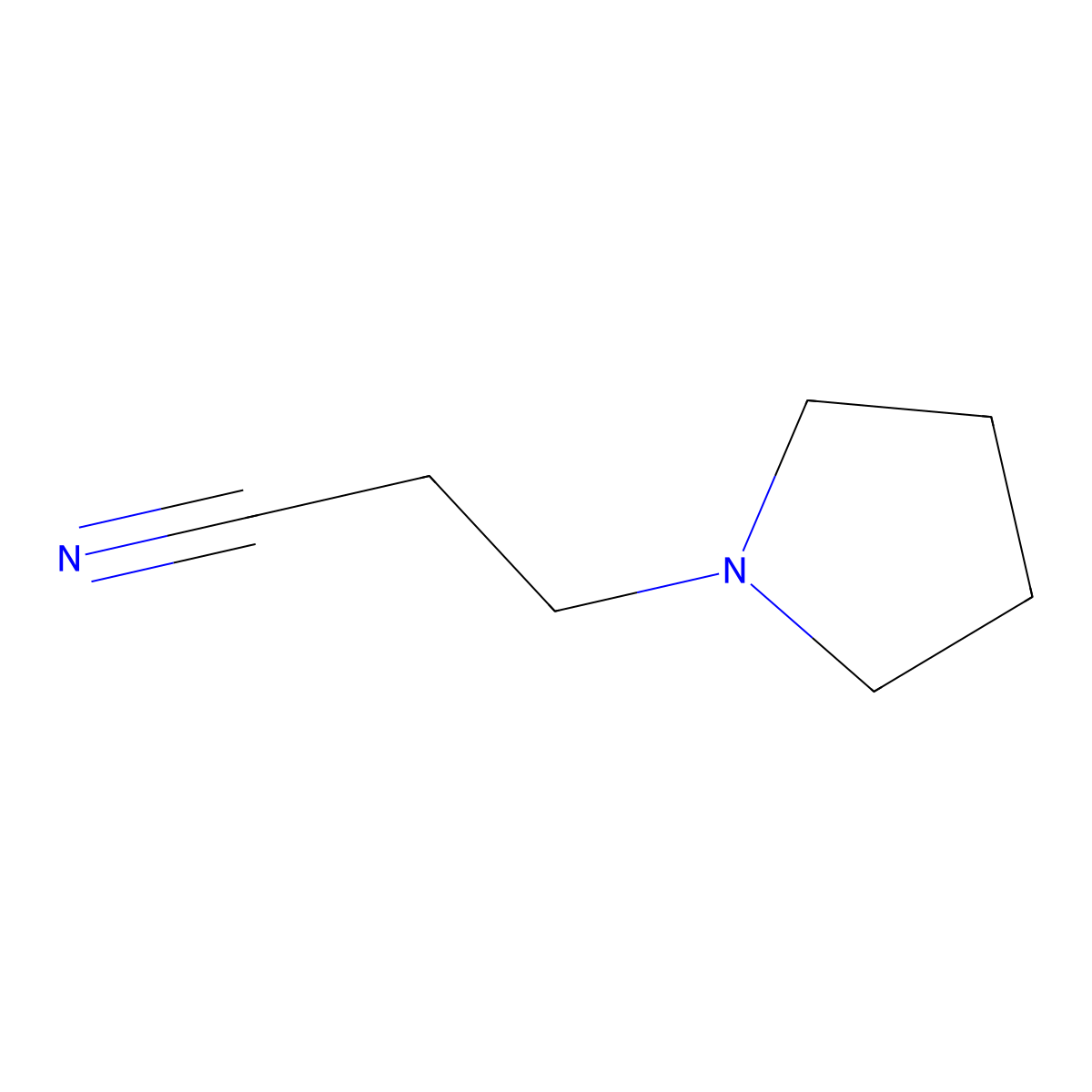 Pyrrolidine-1-propiononitrile molecular structure, CAS 26165-45-7