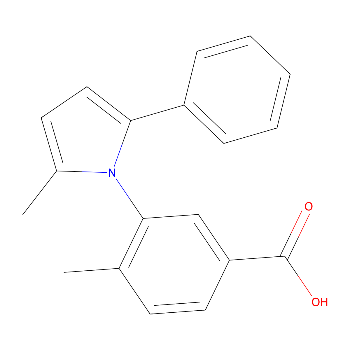 4-Methyl-3-(2-methyl-5-phenyl-1H-pyrrol-1-yl)benzoic acid molecular structure, CAS 26165-57-1