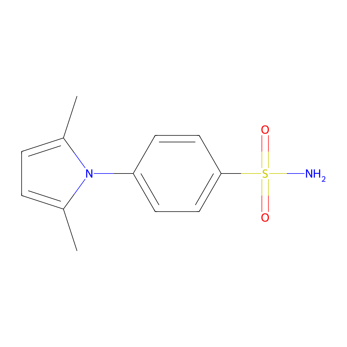 Benzenesulfonamide, p-(2,5-dimethylpyrrol-1-yl)- molecular structure, CAS 26165-69-5