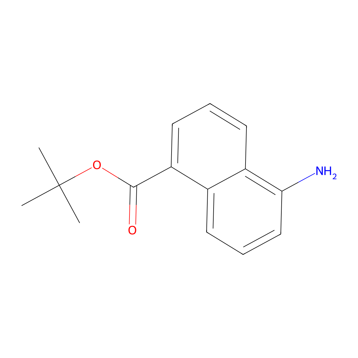 Tert-butyl 5-aminonaphthalene-1-carboxylate molecular structure, CAS 2616538-89-5