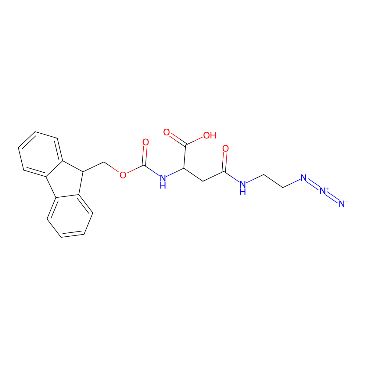 Fmoc-L-Asn(EDA-N3)-OH molecular structure, CAS 2616562-74-2