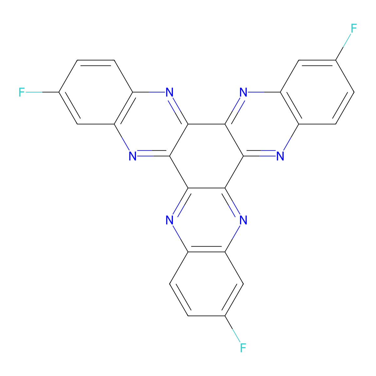 2,8,14-Trifluorodiquinoxalino[2,3-A:2',3'-C]phenazine molecular structure, CAS 2616638-04-9
