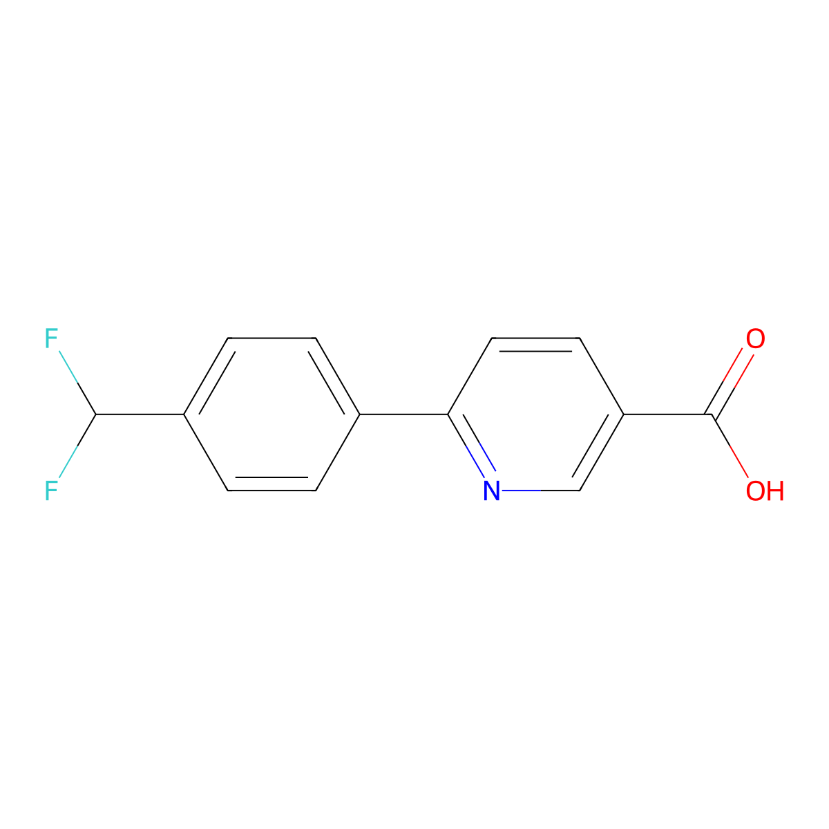 3-Pyridinecarboxylic acid, 6-[4-(difluoromethyl)phenyl]- molecular structure, CAS 2616668-24-5