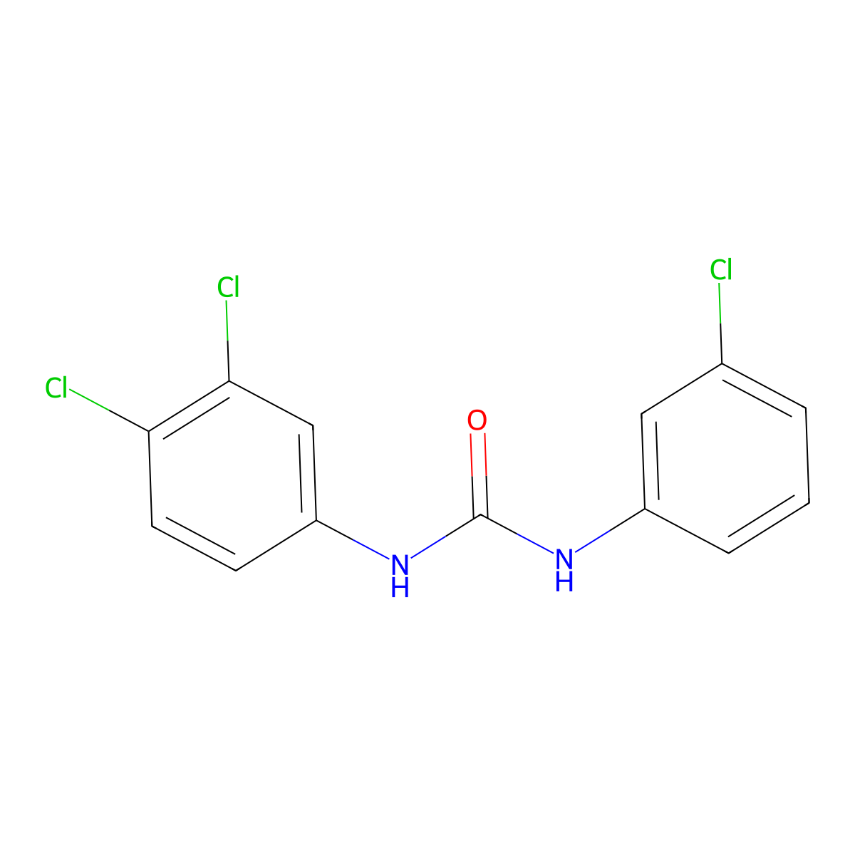 1-(3-Chlorophenyl)-3-(3,4-dichlorophenyl)urea molecular structure, CAS 2617-72-3