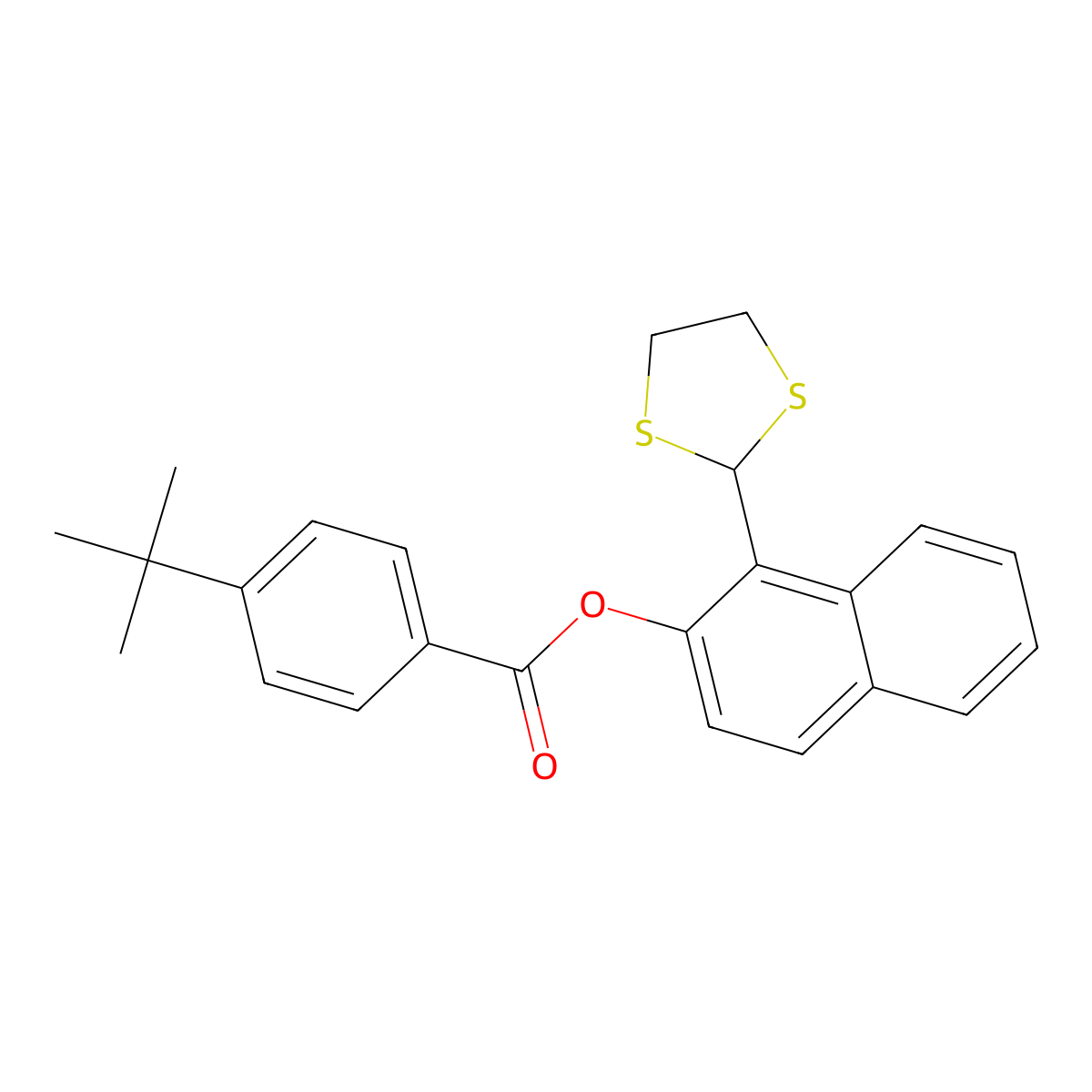 1-(1,3-Dithiolan-2-yl)-2-naphthalenyl 4-(1,1-dimethylethyl)benzoate molecular structure, CAS 261704-38-5