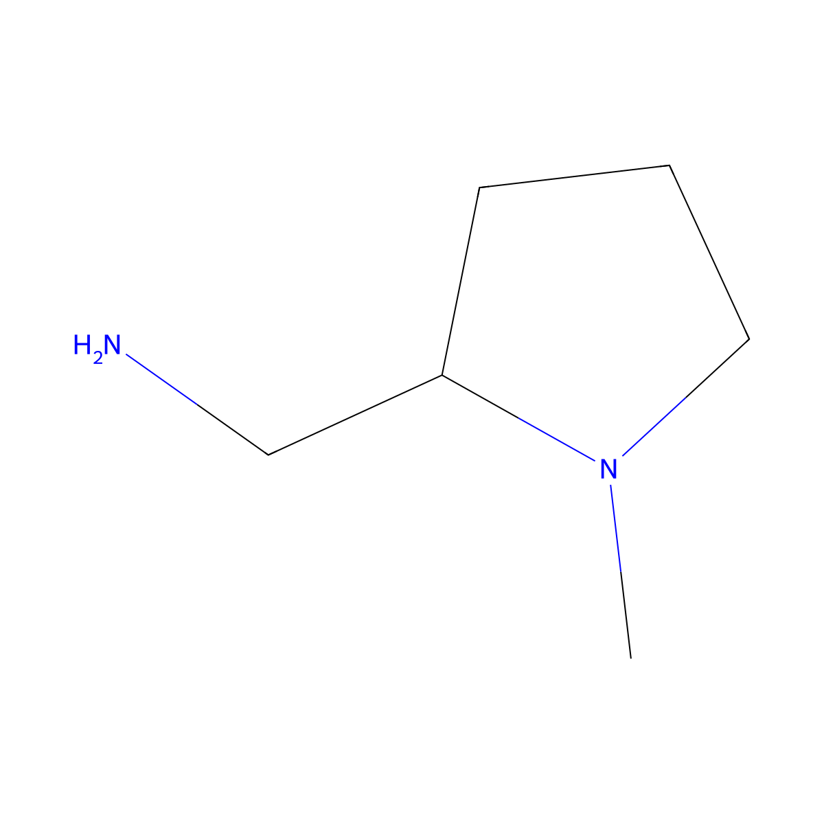 1-Methylpyrrolidine-2-methylamine molecular structure, CAS 26171-06-2