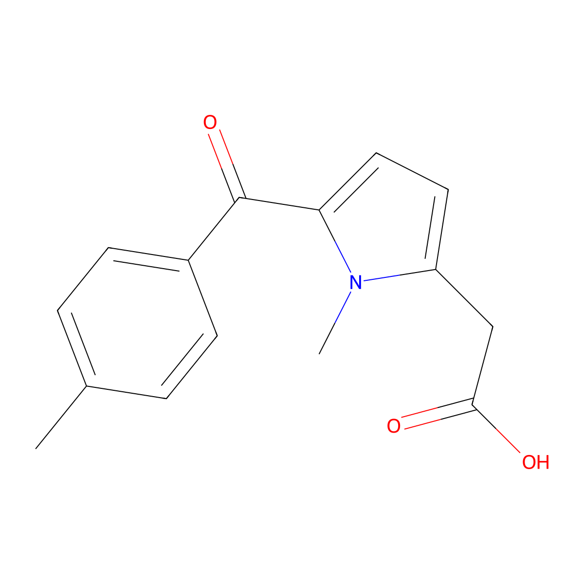 Tolmetin molecular structure, CAS 26171-23-3