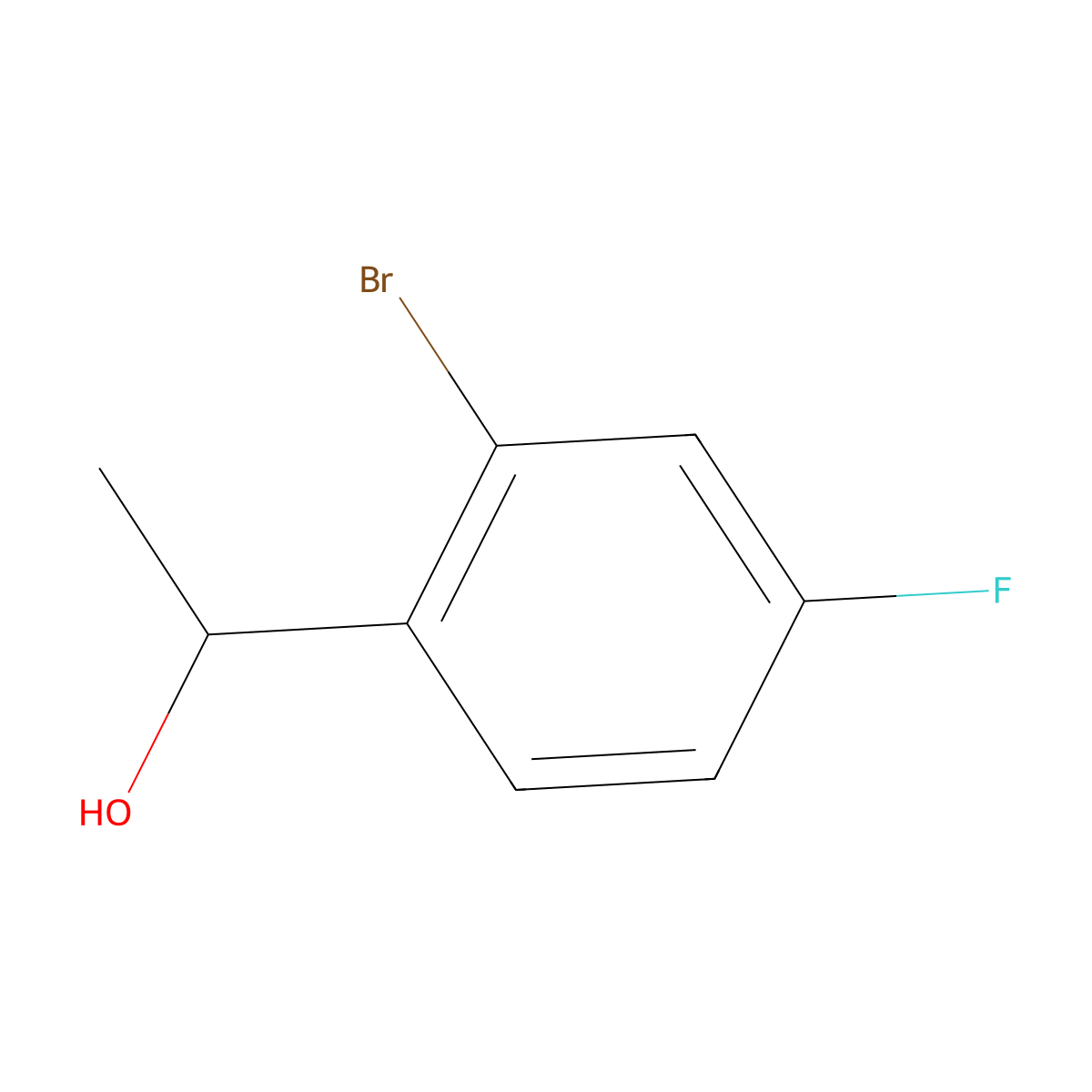 1-(2-Bromo-4-fluorophenyl)ethanol molecular structure, CAS 261711-20-0