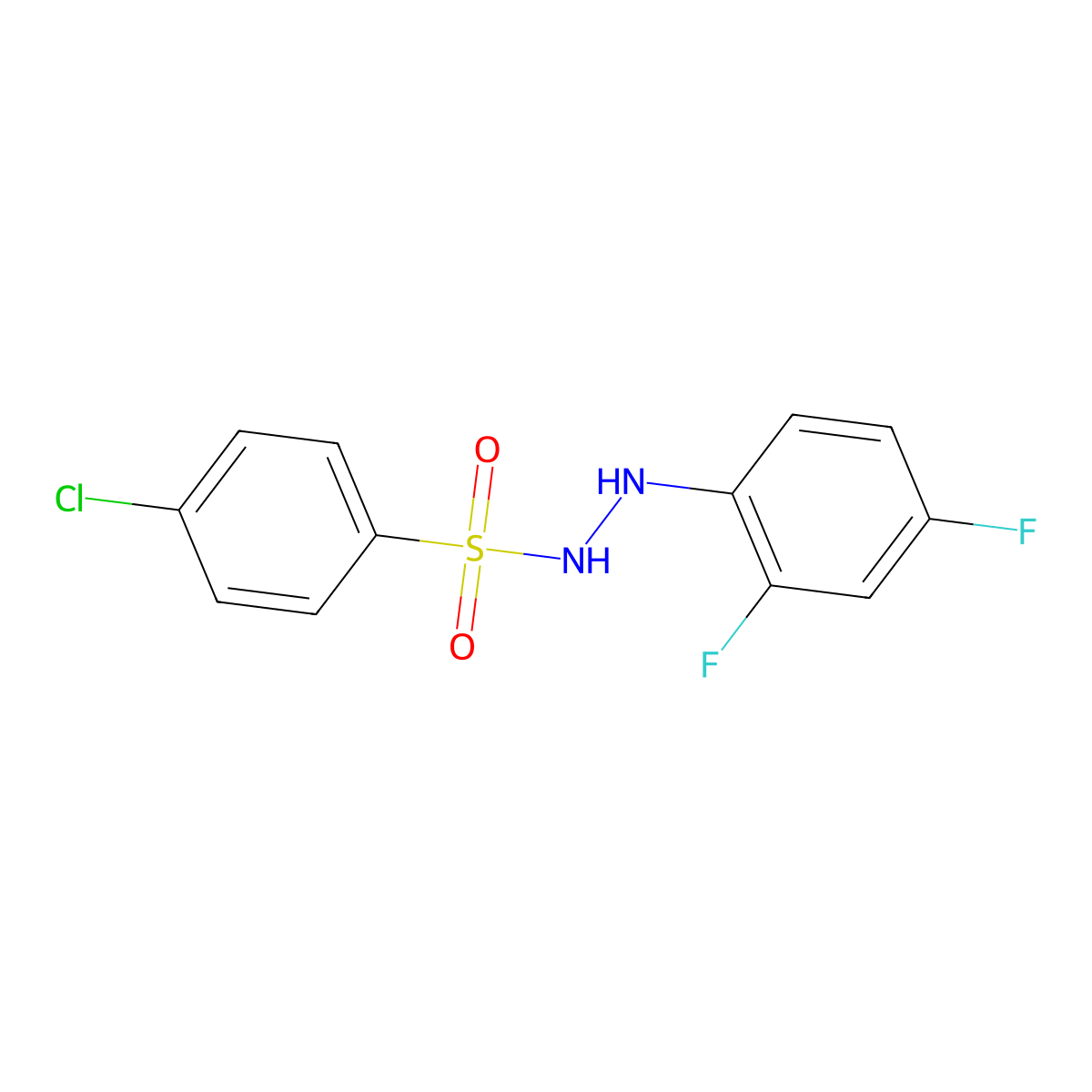 4-chloro-N'-(2,4-difluorophenyl)benzenesulfonohydrazide molecular structure, CAS 261714-71-0