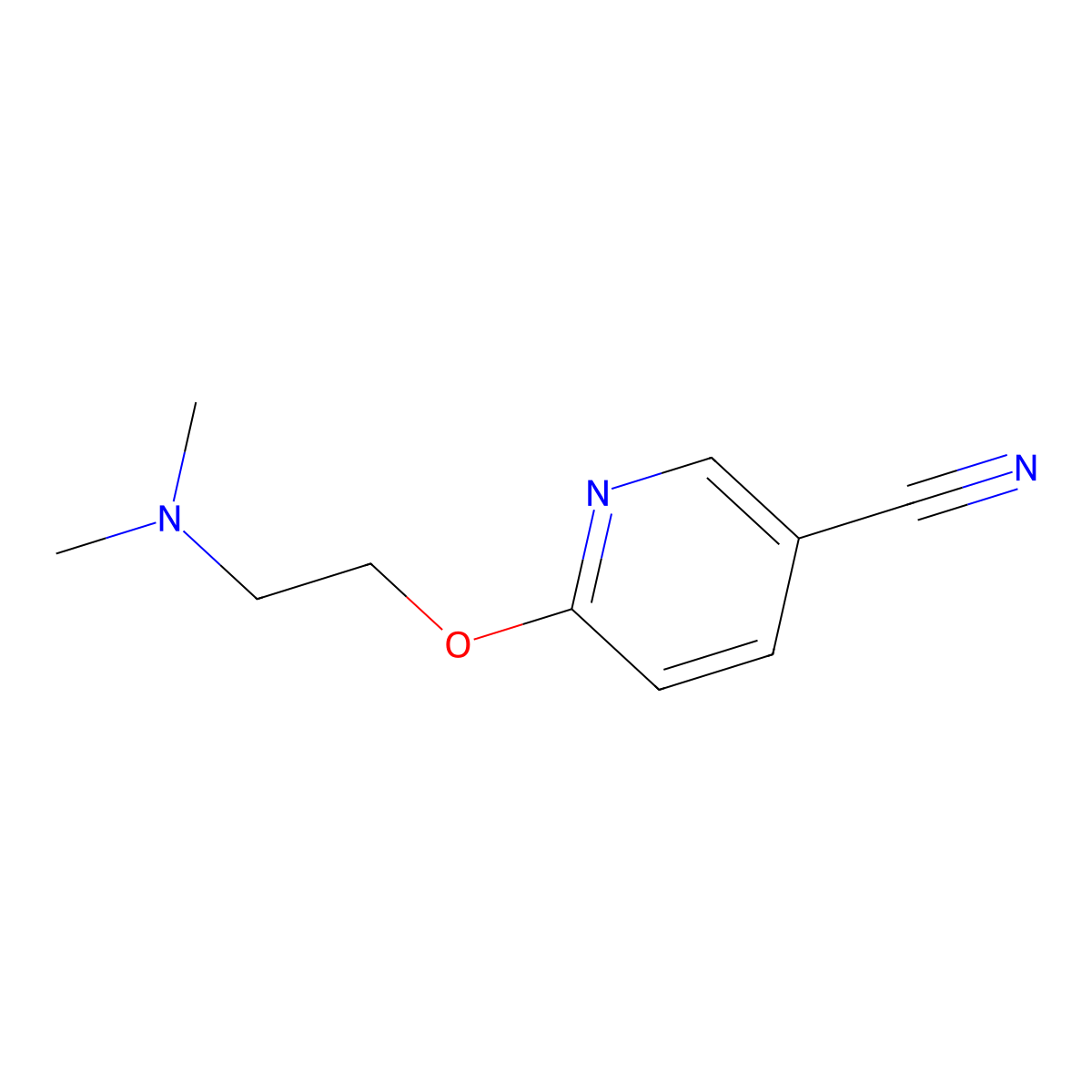 6-[2-(Dimethylamino)ethoxy]pyridine-3-carbonitrile molecular structure, CAS 261715-35-9