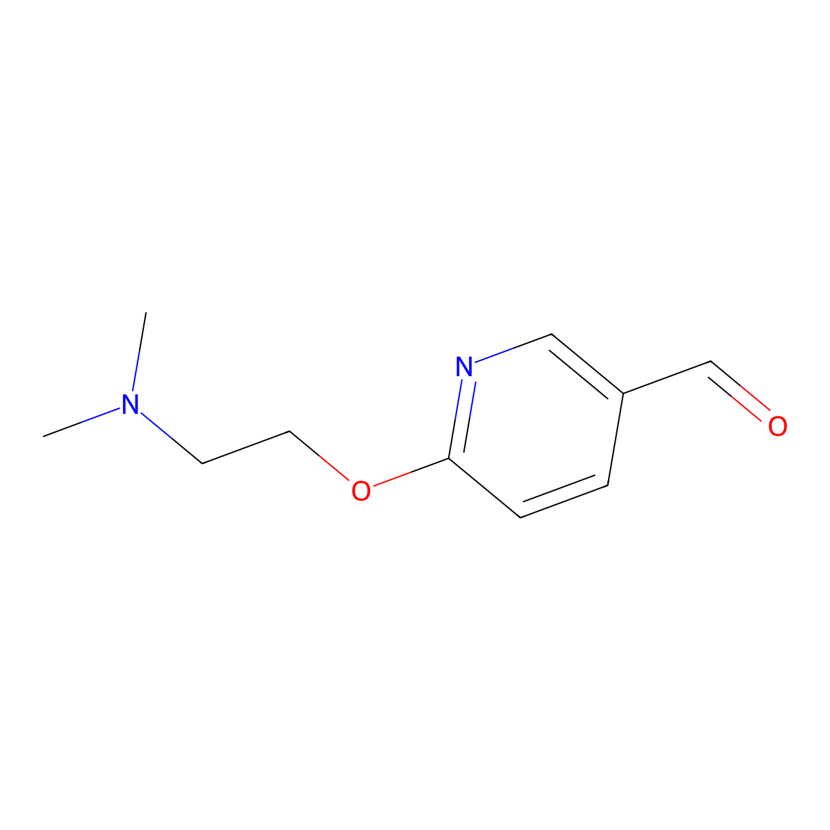 3-Pyridinecarboxaldehyde, 6-[2-(dimethylamino)ethoxy]- molecular structure, CAS 261715-37-1