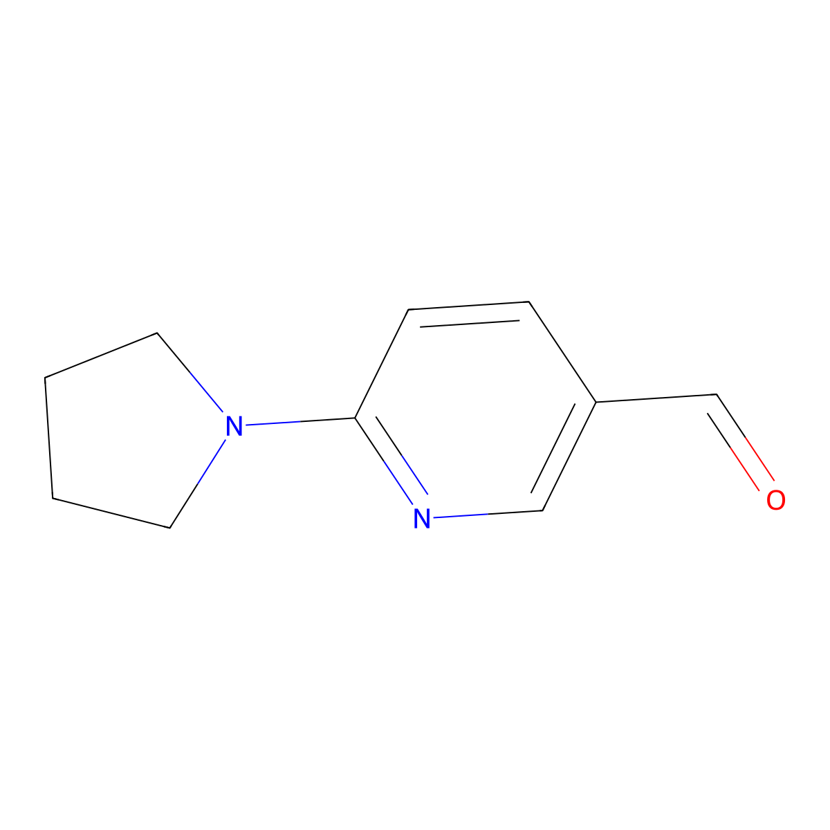 6-(Pyrrolidin-1-yl)pyridine-3-carbaldehyde molecular structure, CAS 261715-39-3