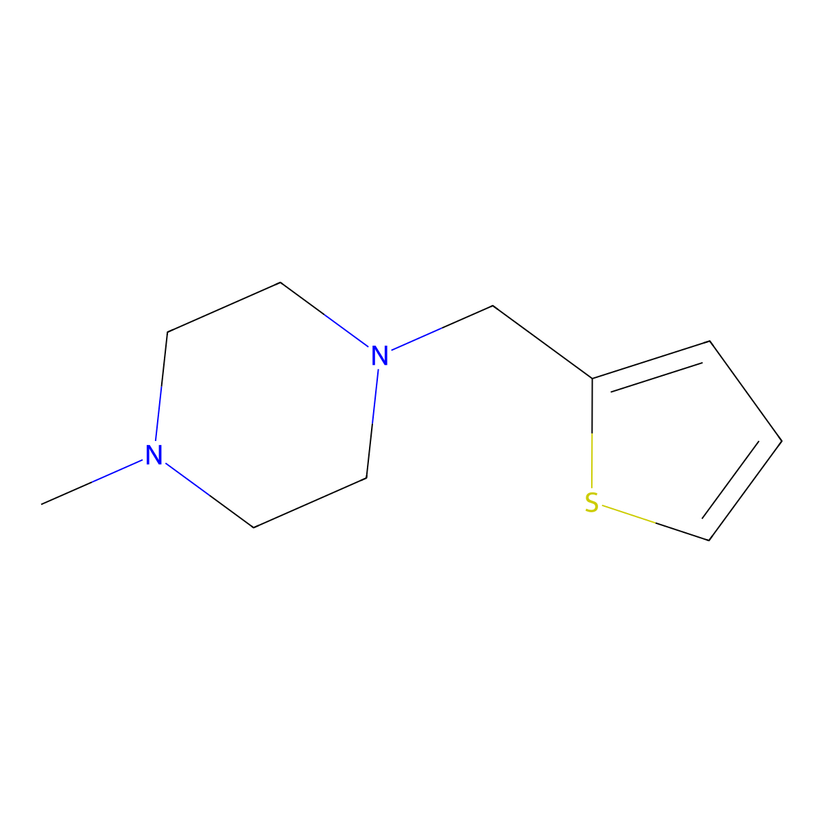 1-Methyl-4-(thiophen-2-ylmethyl)piperazine molecular structure, CAS 261715-49-5