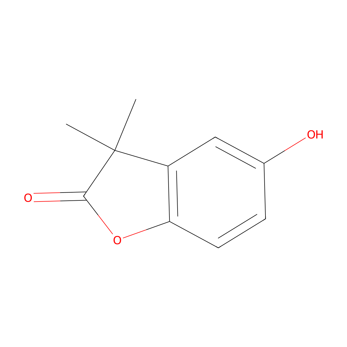5-Hydroxy-3,3-dimethyl-2,3-dihydro-1-benzofuran-2-one molecular structure, CAS 26172-13-4