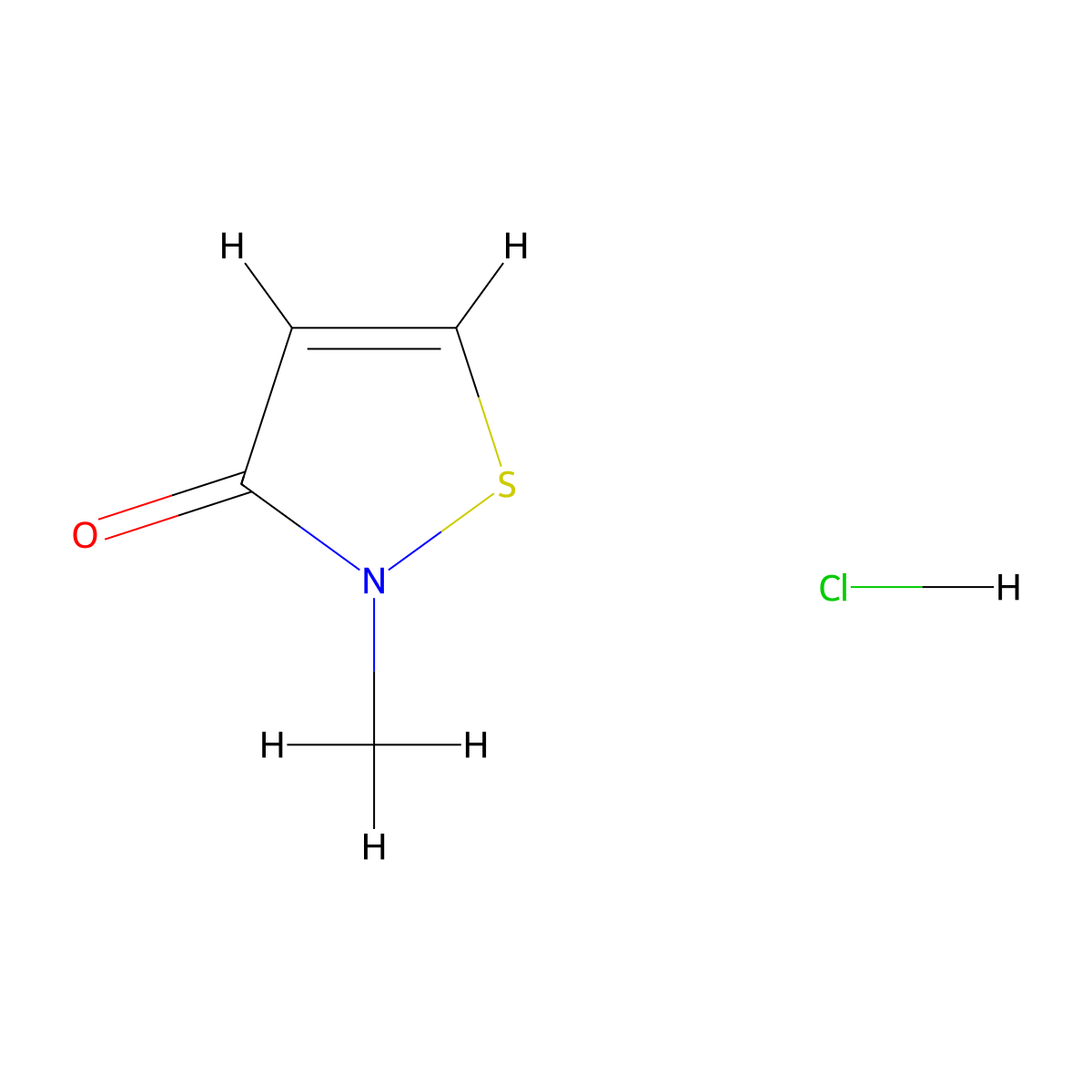 2-Methyl-4-isothiazolin-3-one hydrochloride molecular structure, CAS 26172-54-3