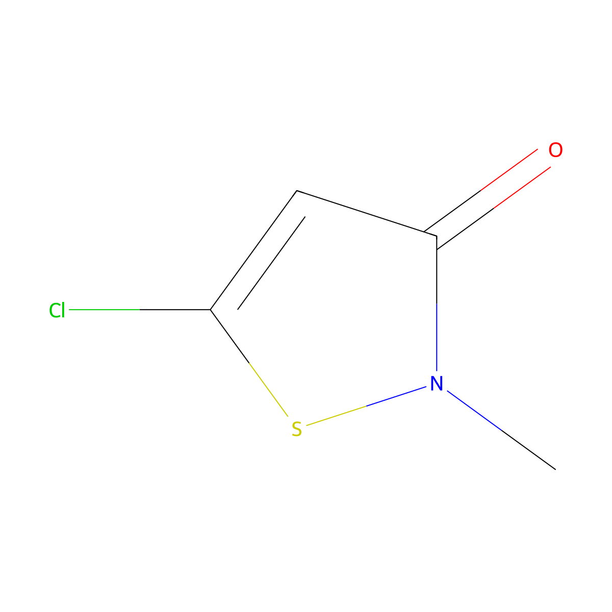 5-Chloro-2-methyl-4-isothiazolin-3-one molecular structure, CAS 26172-55-4