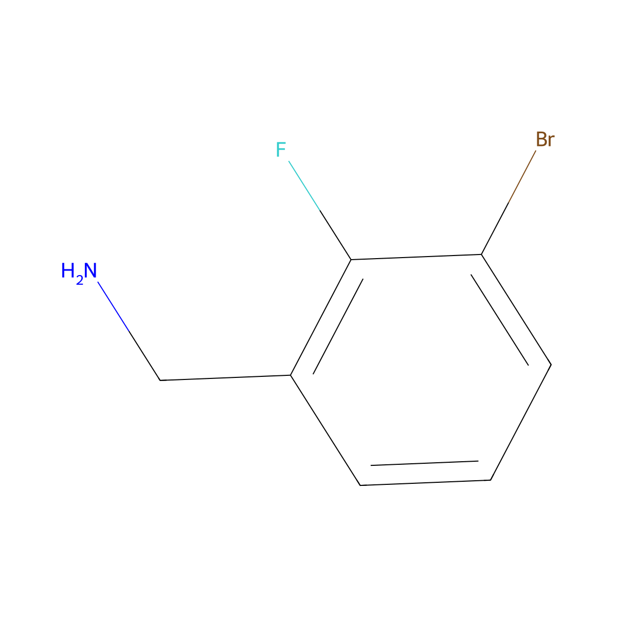 (3-Bromo-2-fluorophenyl)methanamine molecular structure, CAS 261723-28-8