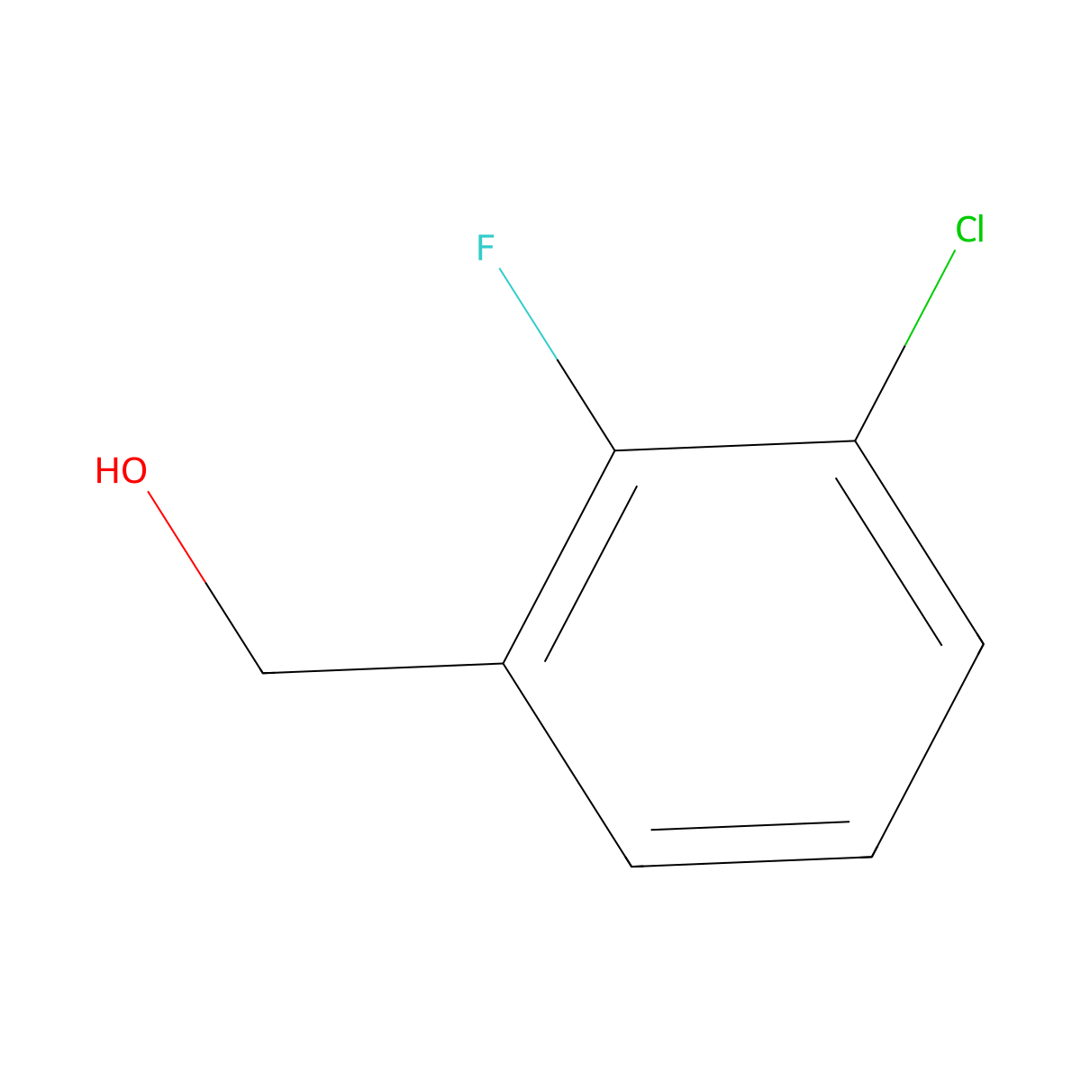 3-Chloro-2-fluorobenzyl alcohol molecular structure, CAS 261723-30-2