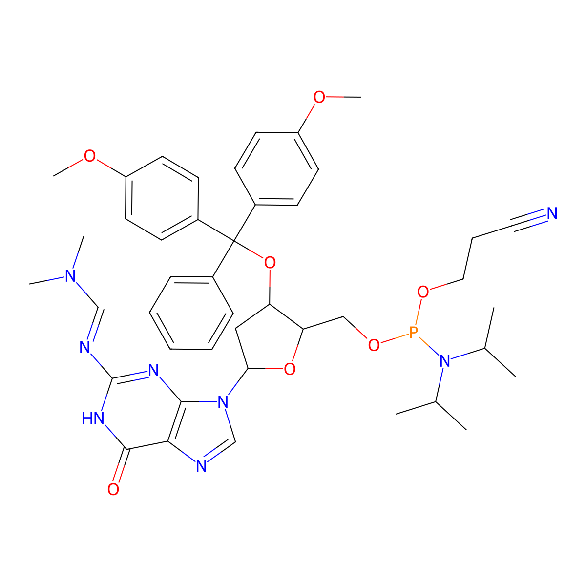 3'-DMTr-dG(dmf) molecular structure, CAS 261728-23-8