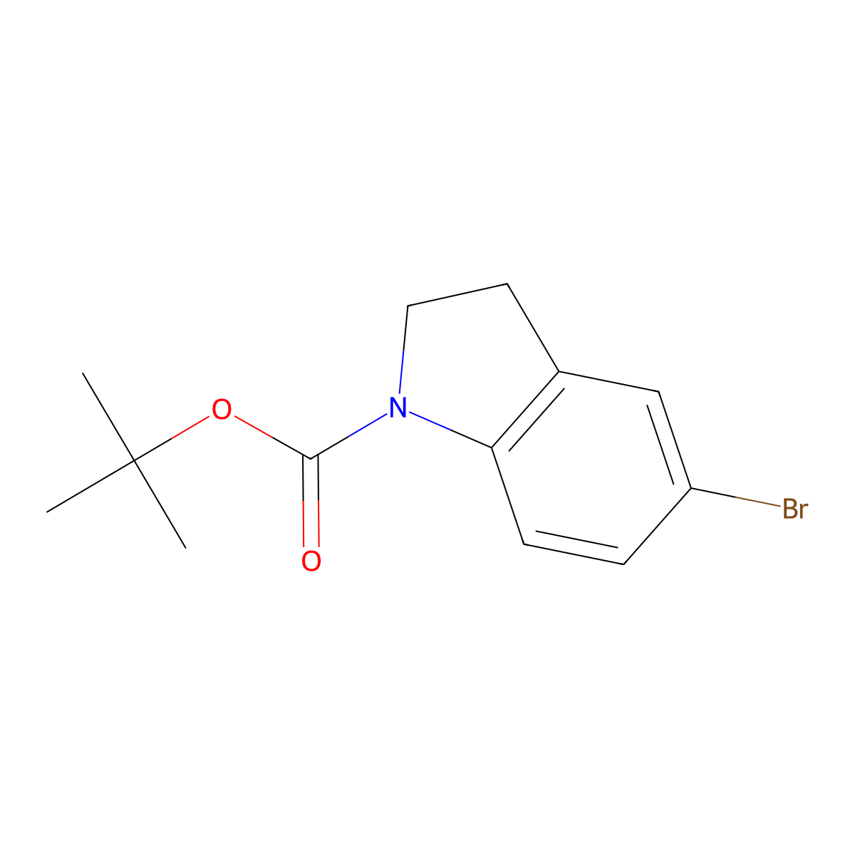 tert-butyl 5-bromo-2,3-dihydro-1H-indole-1-carboxylate molecular structure, CAS 261732-38-1