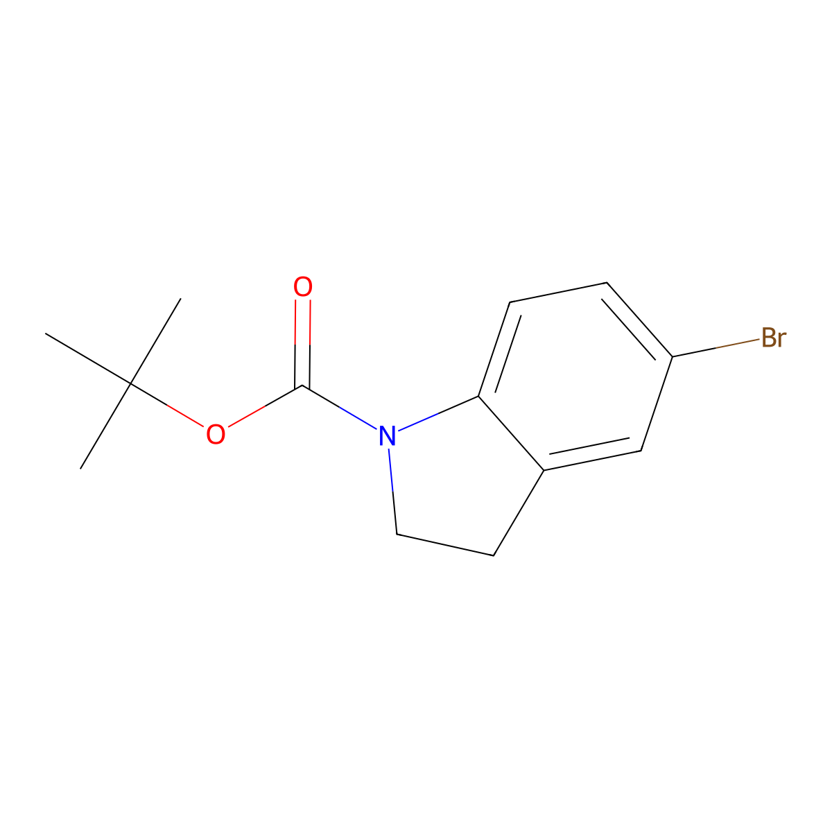 tert-butyl 5-bromo-2,3-dihydro-1H-indole-1-carboxylate molecular structure, CAS 261732-38-1