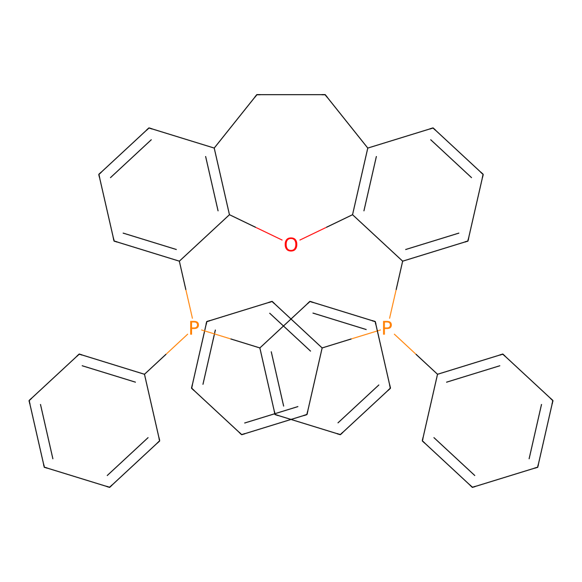 4,6-Bis(diphenylphosphino)-10,11-dihydrodibenzo[b,f]oxepine molecular structure, CAS 261733-07-7