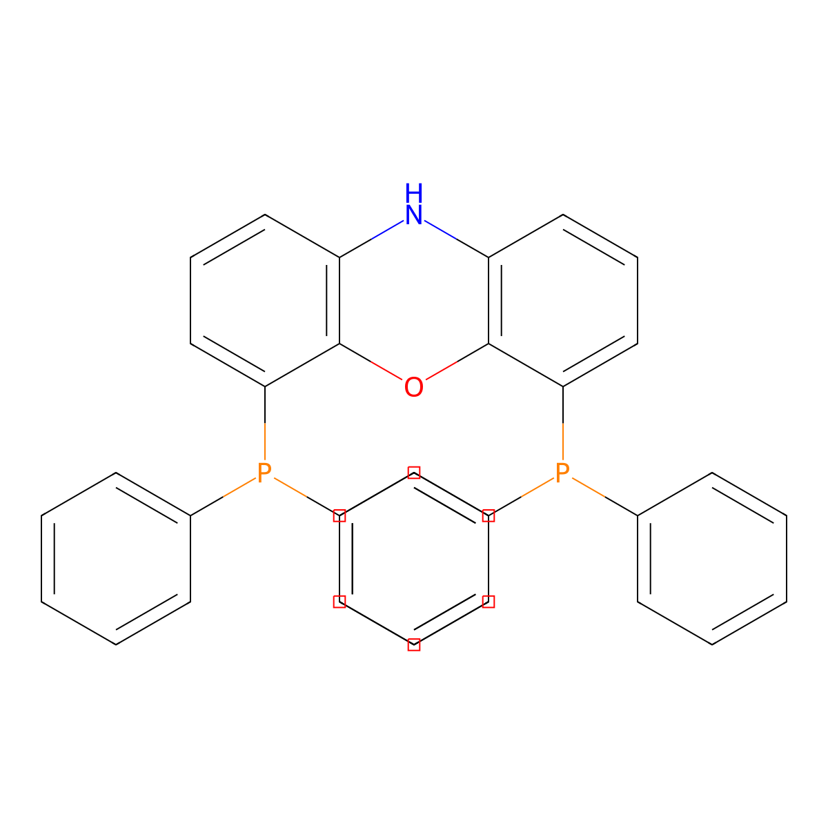 4,6-Bis(diphenylphosphino)-10H-phenoxazine molecular structure, CAS 261733-18-0