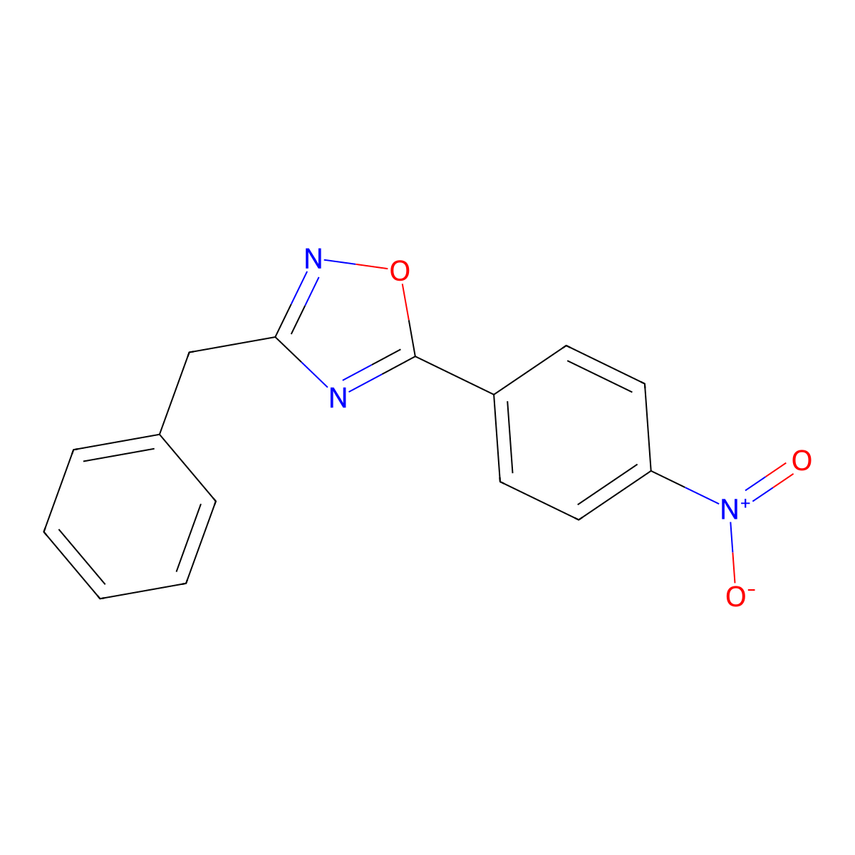 3-Benzyl-5-(4-nitrophenyl)-1,2,4-oxadiazole molecular structure, CAS 261735-33-5