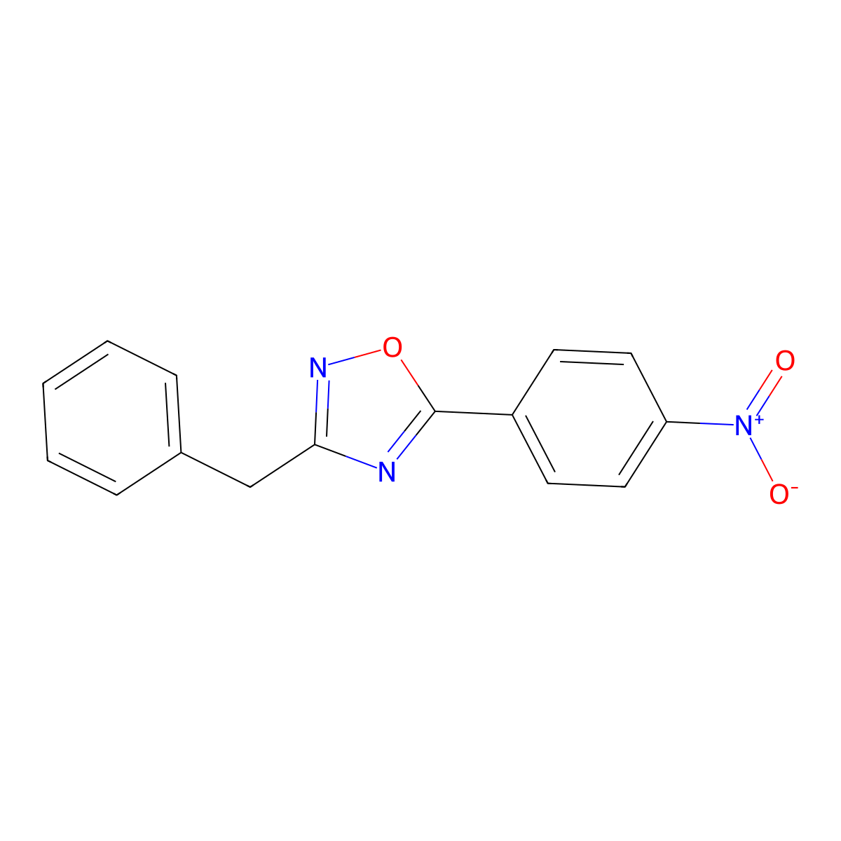 3-Benzyl-5-(4-nitrophenyl)-1,2,4-oxadiazole molecular structure, CAS 261735-33-5