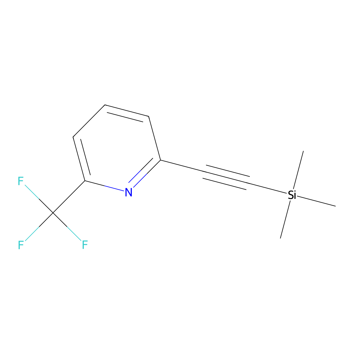 2-(Trifluoromethyl)-6-((trimethylsilyl)ethynyl)pyridine molecular structure, CAS 2617356-79-1