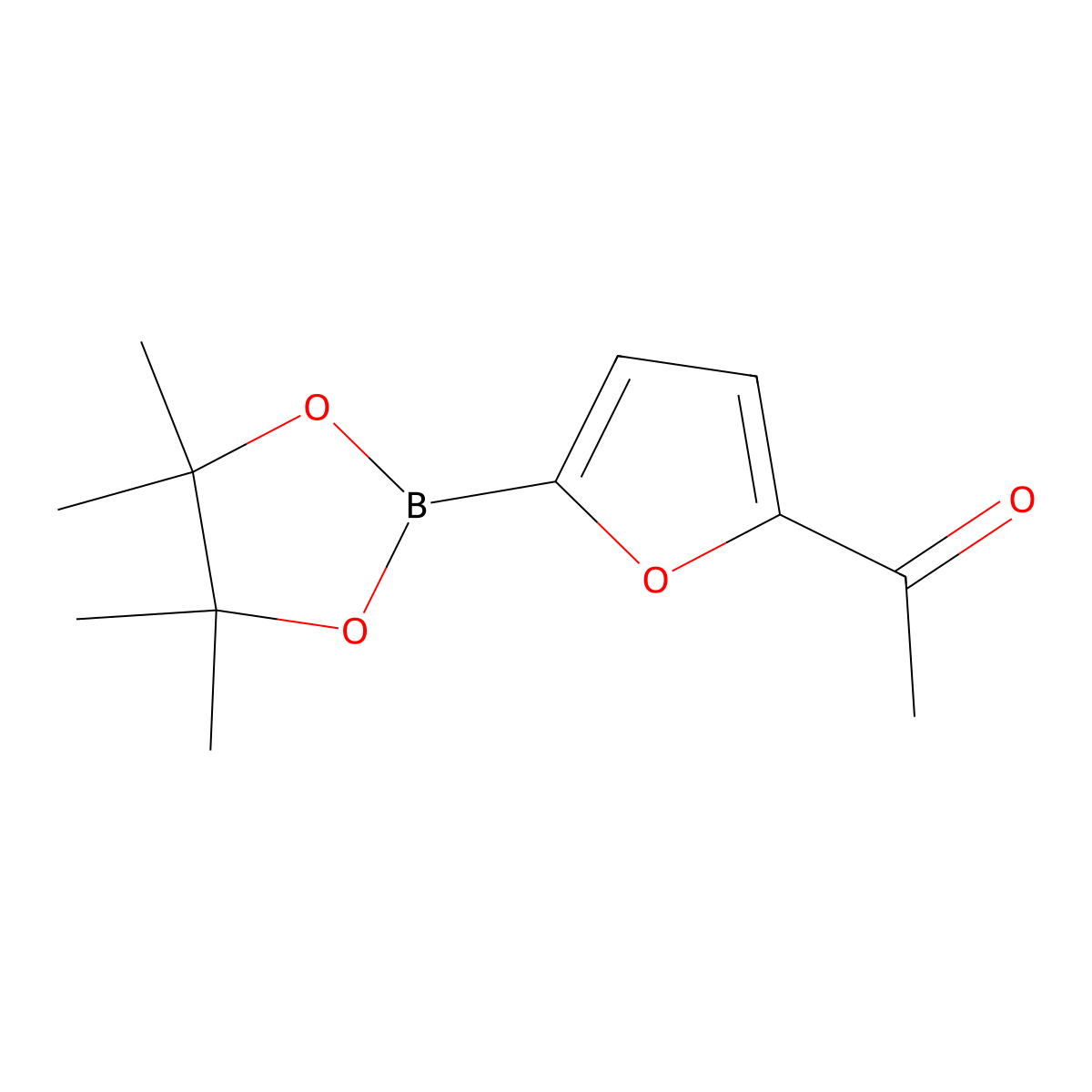 1-[5-(Tetramethyl-1,3,2-dioxaborolan-2-yl)furan-2-yl]ethan-1-one molecular structure, CAS 2617522-42-4