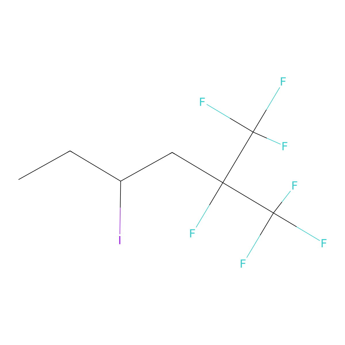 1,1,1,2-Tetrafluoro-4-iodo-2-(trifluoromethyl)hexane molecular structure, CAS 261760-23-0