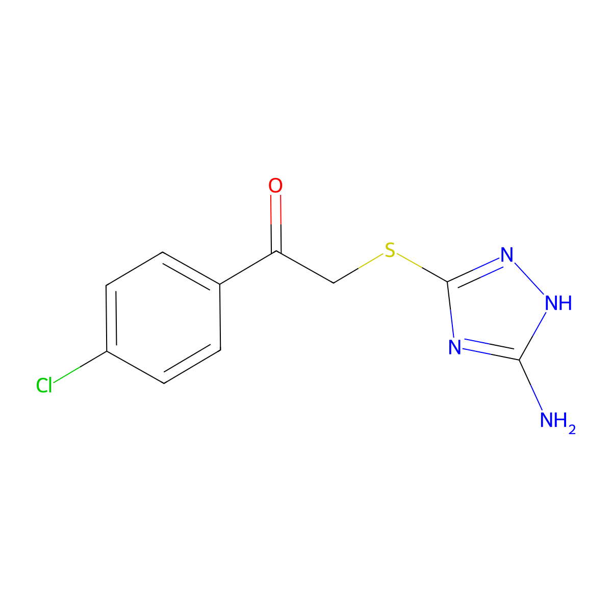 2-[(5-amino-1H-1,2,4-triazol-3-yl)sulfanyl]-1-(4-chlorophenyl)ethanone molecular structure, CAS 261761-11-9