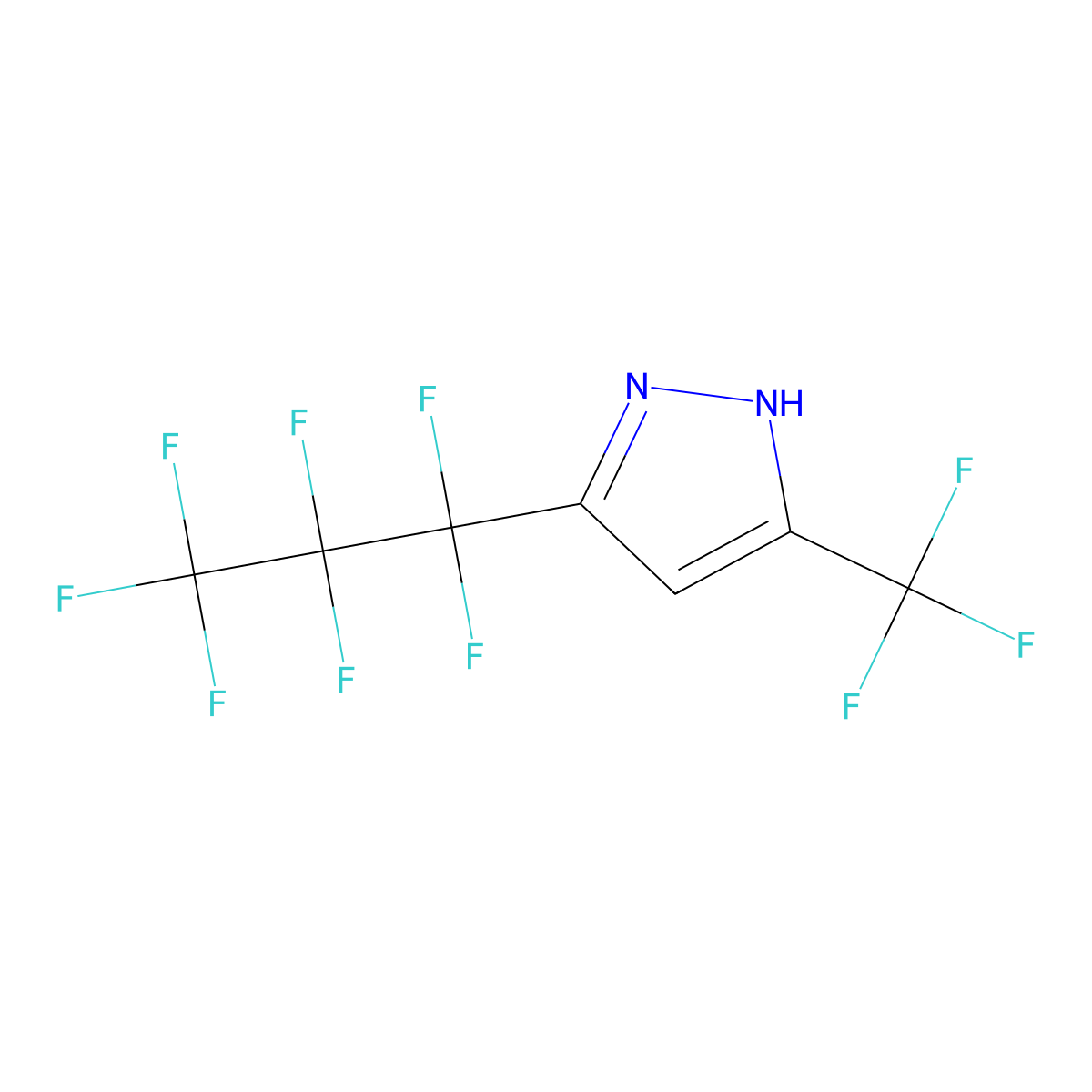 5-(Trifluoromethyl)-3-(heptafluoropropyl)pyrazole molecular structure, CAS 261761-18-6