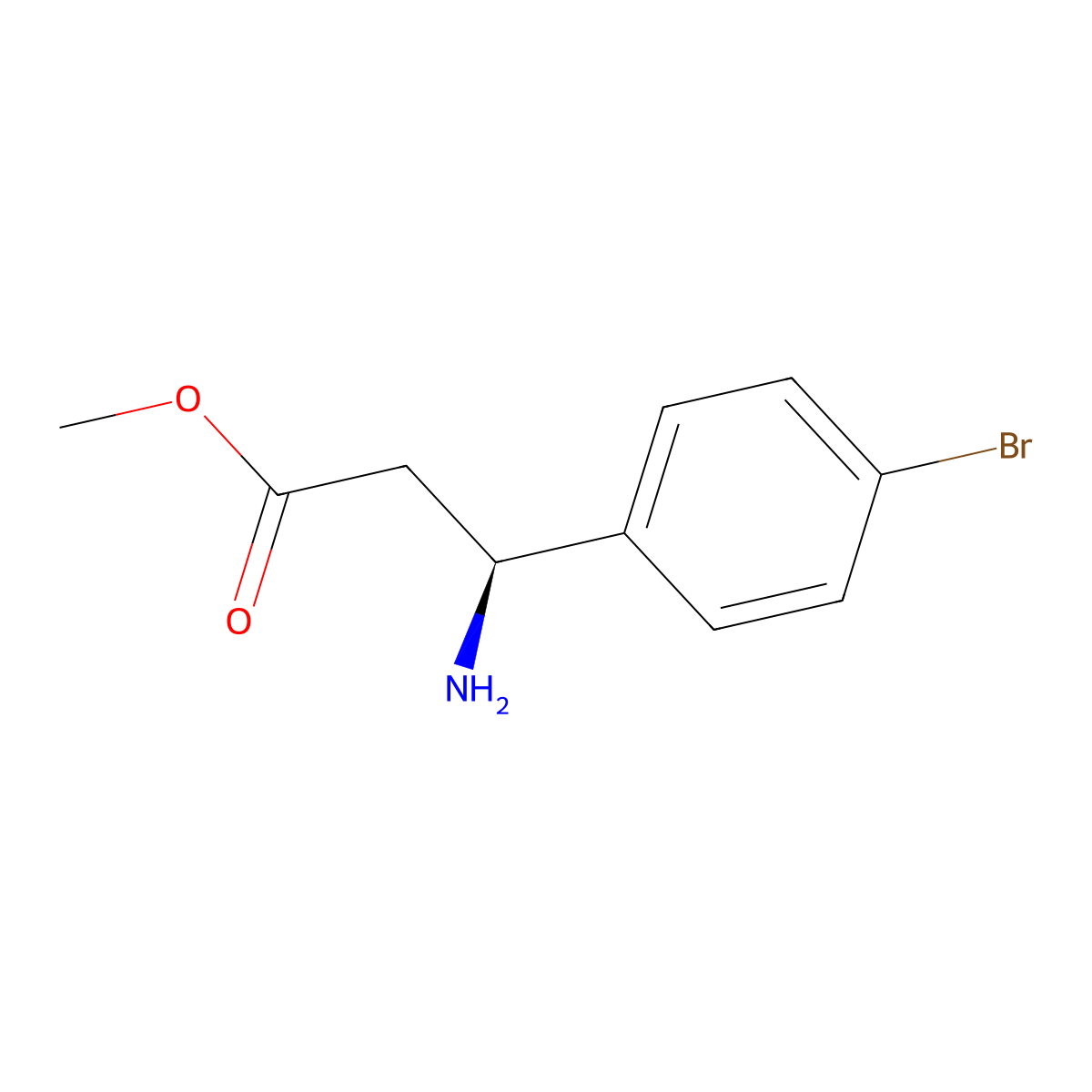 methyl (3S)-3-amino-3-(4-bromophenyl)propanoate molecular structure, CAS 261761-47-1