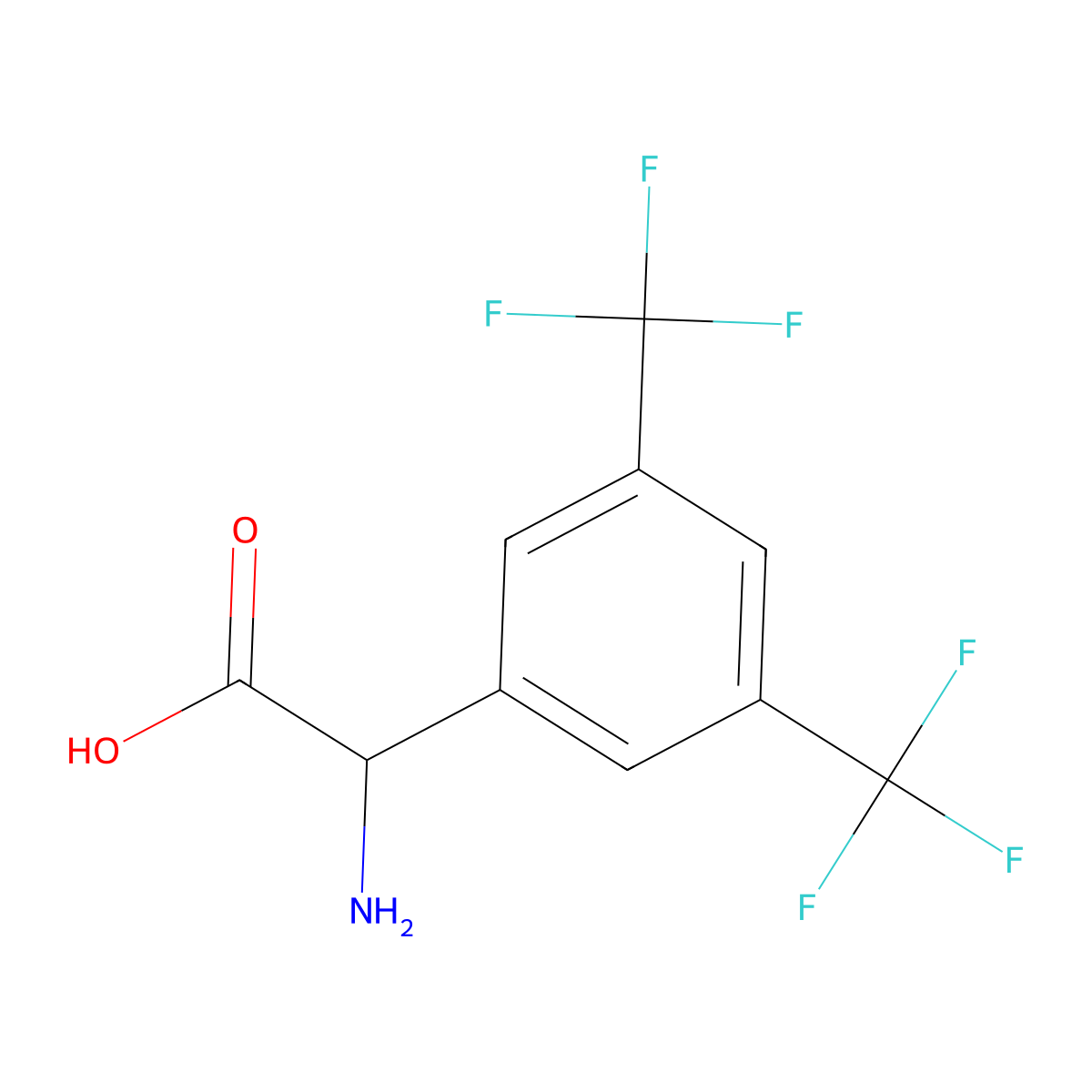 Amino-(3,5-bis-trifluoromethyl-phenyl)-acetic acid molecular structure, CAS 261762-33-8