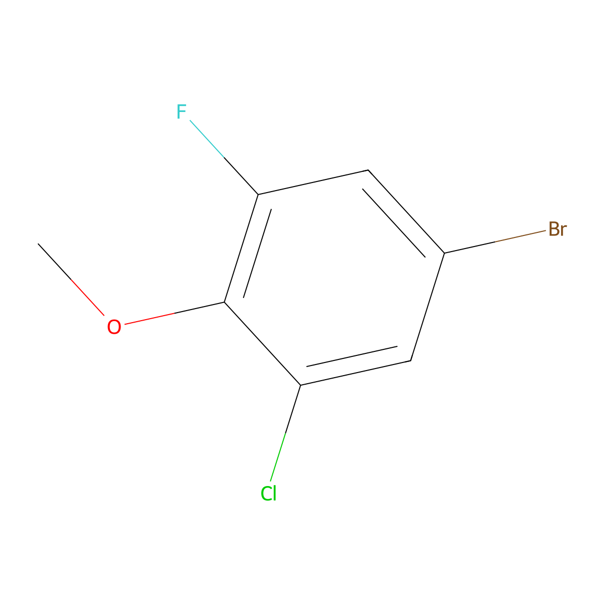 5-Bromo-1-chloro-3-fluoro-2-methoxybenzene molecular structure, CAS 261762-34-9