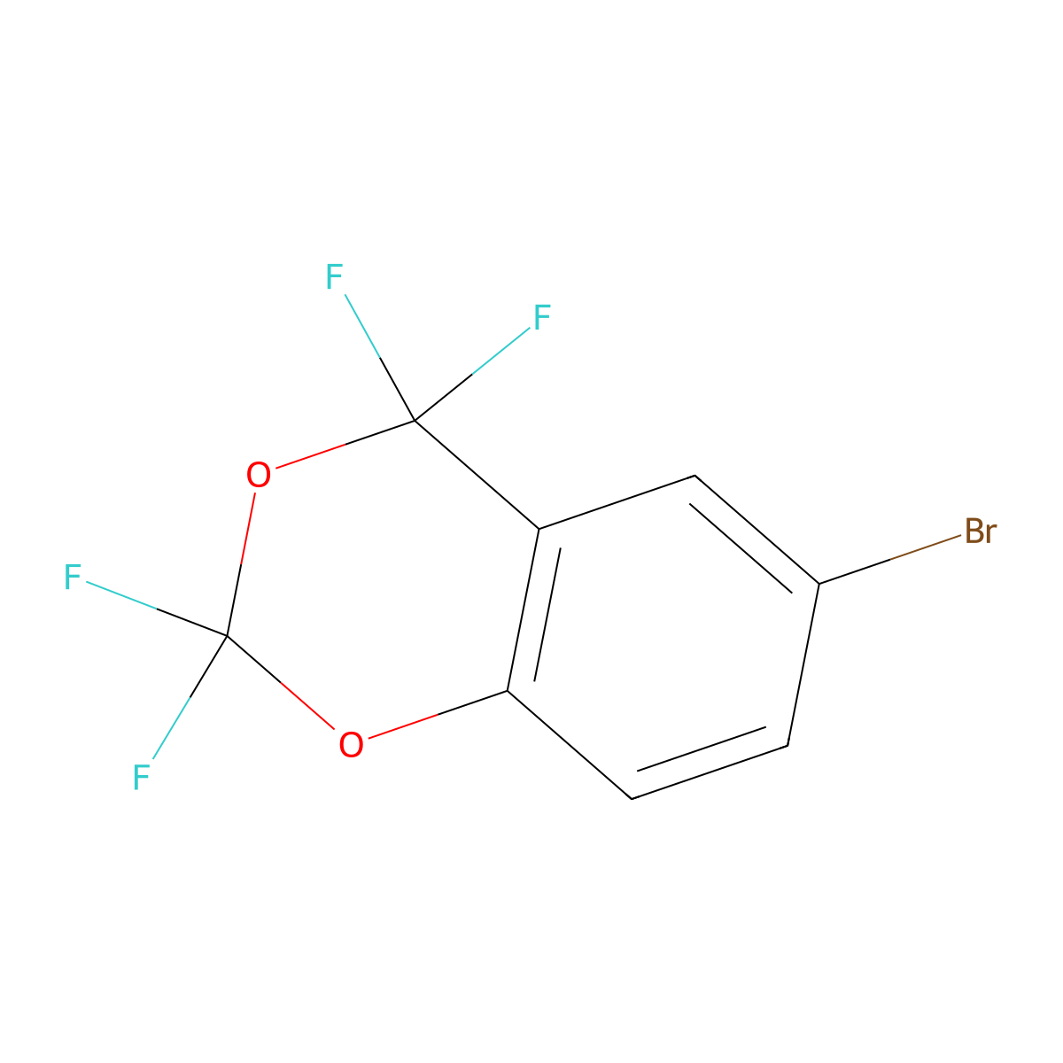 6-Bromo-2,2,4,4-tetrafluoro-1,3-benzodioxane molecular structure, CAS 261762-36-1