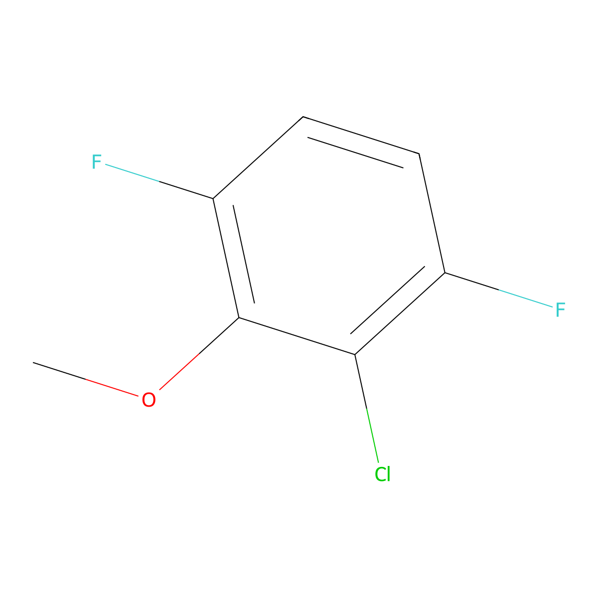 Benzene, 2-chloro-1,4-difluoro-3-methoxy- molecular structure, CAS 261762-37-2