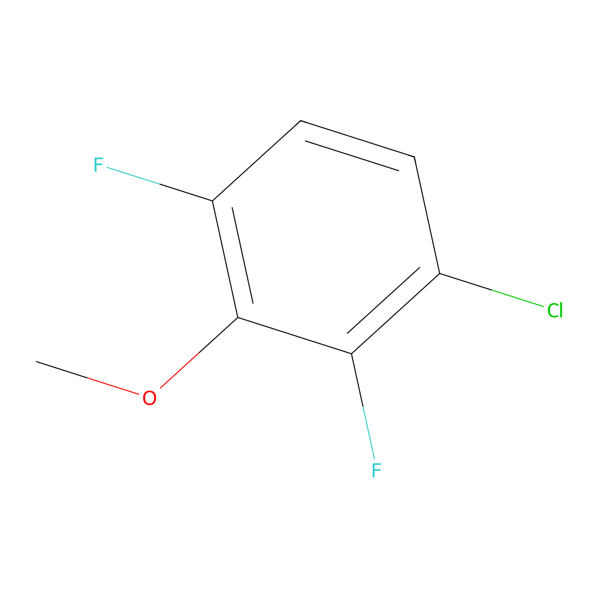 Benzene, 1-chloro-2,4-difluoro-3-methoxy- molecular structure, CAS 261762-38-3